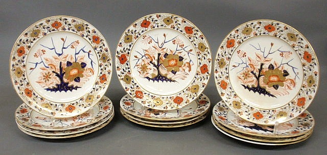 Set of twelve fine colorful Derby