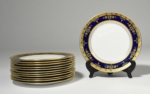 SET OF TWELVE FINE PORCELAIN DINNER