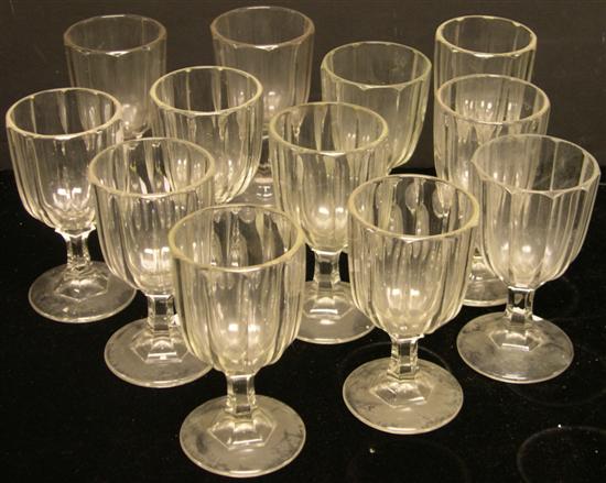 Set of twelve flint glass goblets