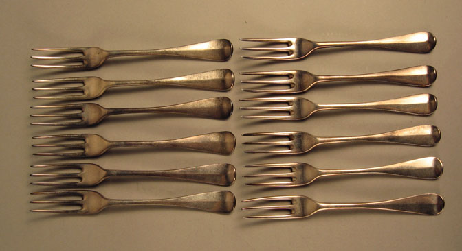 Set of twelve George II Britannia