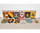 Set of twelve German city cres
