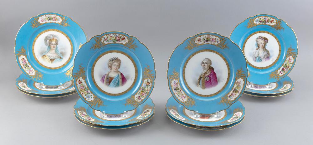 SET OF TWELVE HAND-PAINTED