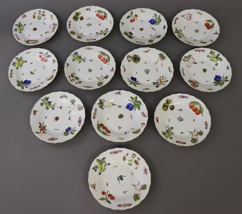 Set of twelve Herend Hungarian hand