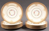 Set of twelve Limoges floral p