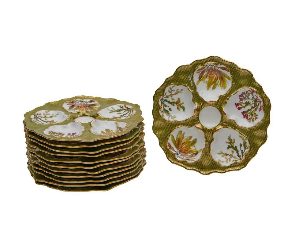 SET OF TWELVE LIMOGES OYSTER