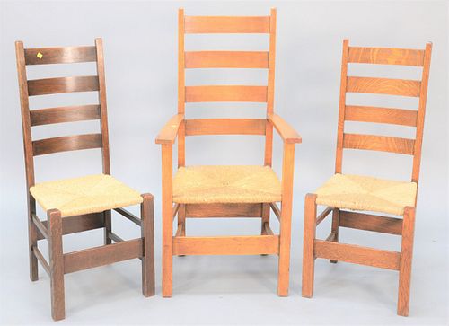 SET OF TWELVE MISSION OAK DINING