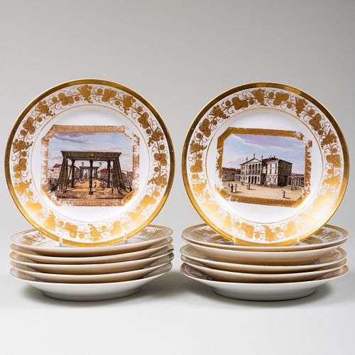 SET OF TWELVE PARIS PORCELAIN