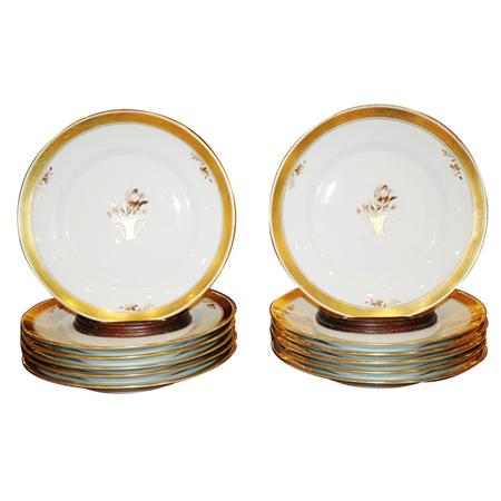 Set of Twelve Royal Copenhagen Gilt
