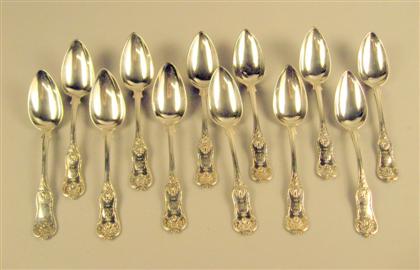 Set of twelve Russian silver