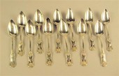 Set of twelve Russian silver t