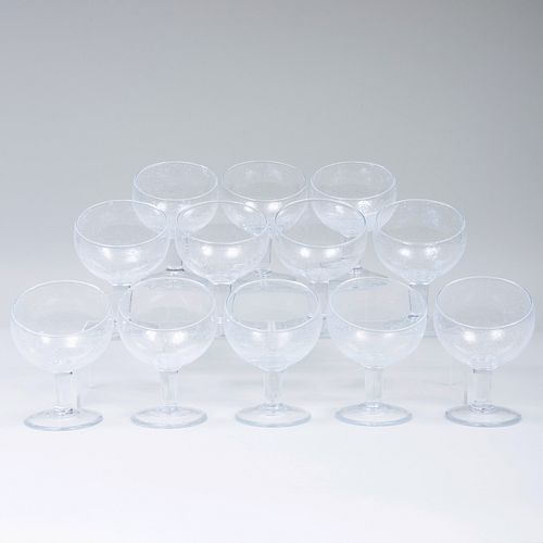 SET OF TWELVE SEED BUBBLE GLASS