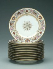 Set of twelve Sèvres plates: t