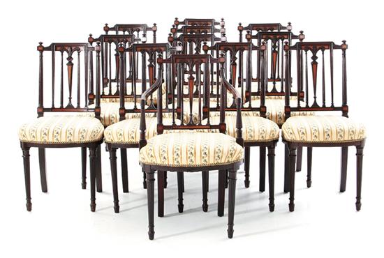 Set of twelve Sheraton inlaid