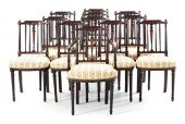 Set of twelve Sheraton inlaid