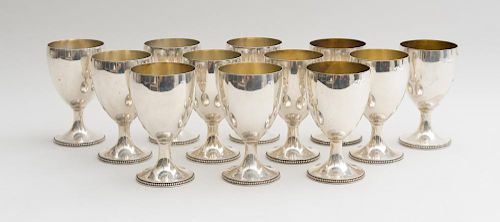 SET OF TWELVE SILVER WATER