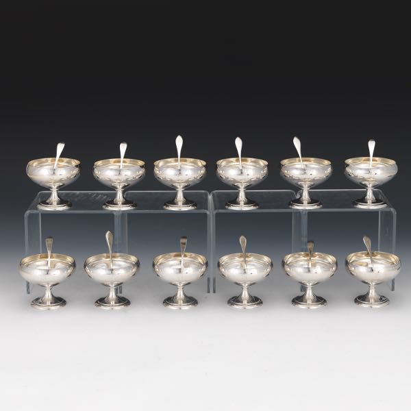 SET OF TWELVE STERLING SHERBET CUPS