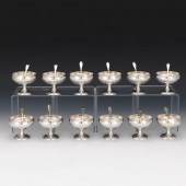 SET OF TWELVE STERLING SHERBET