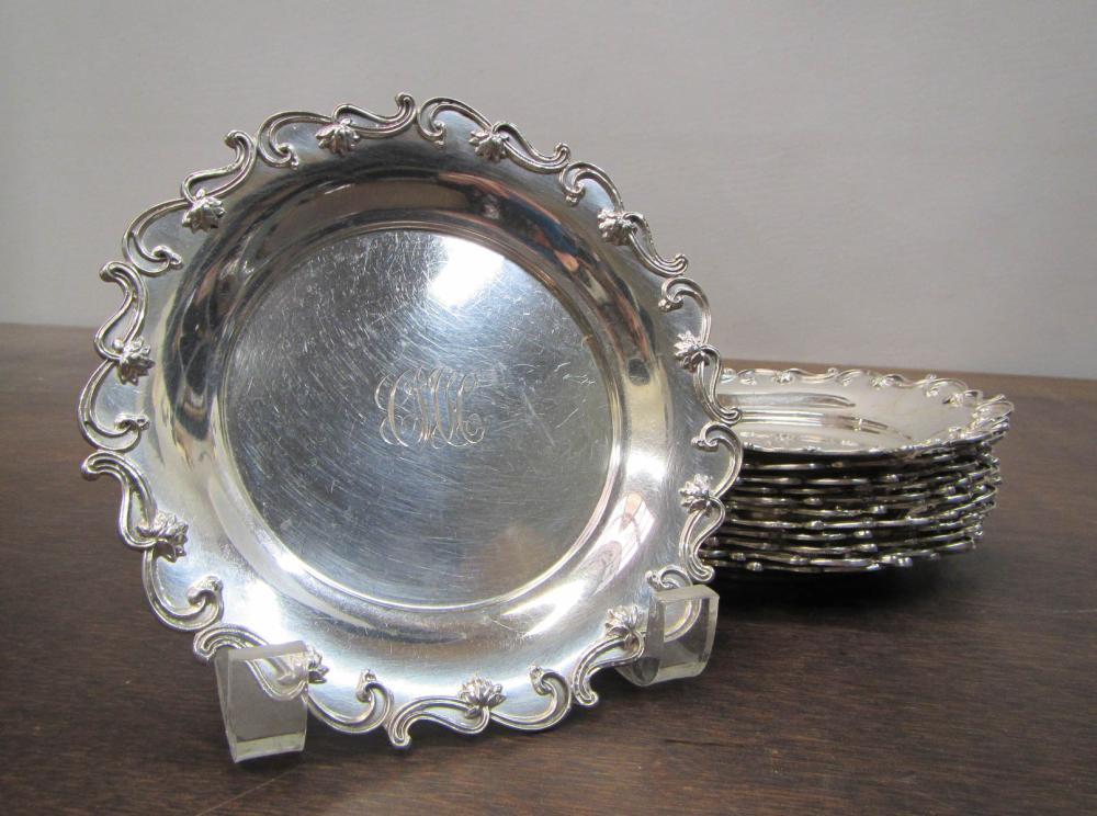 SET OF TWELVE STERLING SILVER BREAD