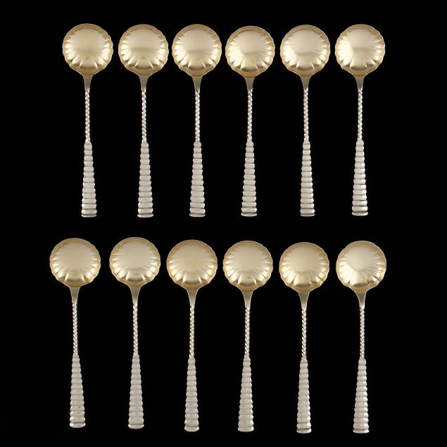 SET OF TWELVE STERLING SILVER ICE