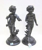 SET OF TWO BRONZE FIGURAL PUTT