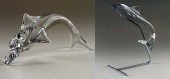 SET OF TWO DAUM CRYSTAL DOLPHI