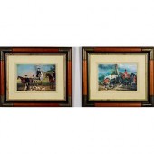 SET OF TWO EQUESTRIAN FRAMED P