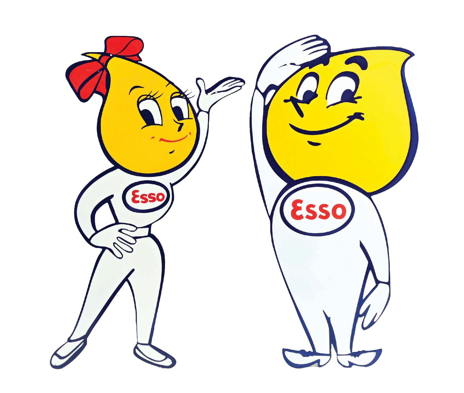 SET OF TWO ESSO OIL DROP BOY & GIRL
