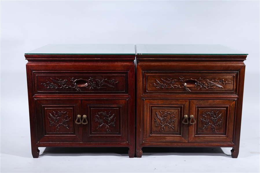 Set of two wooden two-door