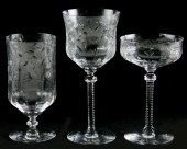 Set of Vintage Etched Glass St