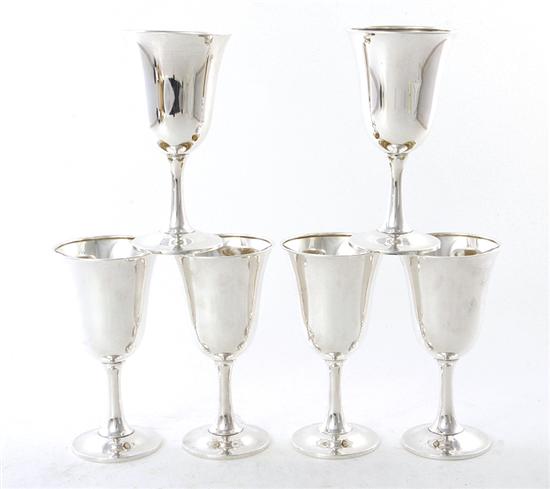 Set of Wallace sterling goblets