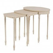 SET OF WHITE-PAINTED NESTING T