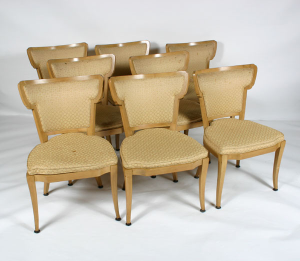 Set Paul Frankl-style chairs; eight