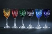 SET SIX FABERG? CRYSTAL ''ODES