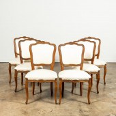 SET, SIX LOUIS XV STYLE CARVED