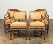 SET, SIX MCGUIRE RATTAN DINING