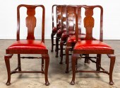 SET, SIX QUEEN ANNE STYLE WALN