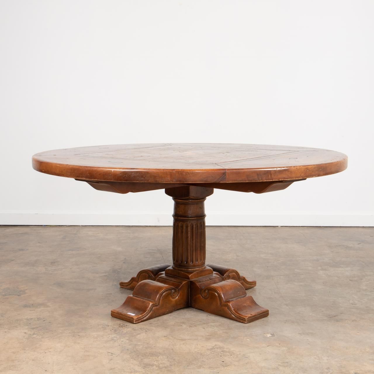 SET, SIX TAN LEATHER BAROQUE