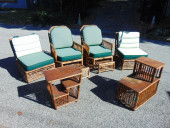 SET SPLIT REED BAMBOO PATIO FU