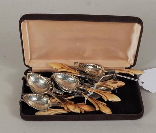 SET TEN ANTIQUE STERLING BRANDY
