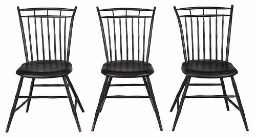 SET THREE AMERICAN BLACK PAINTED