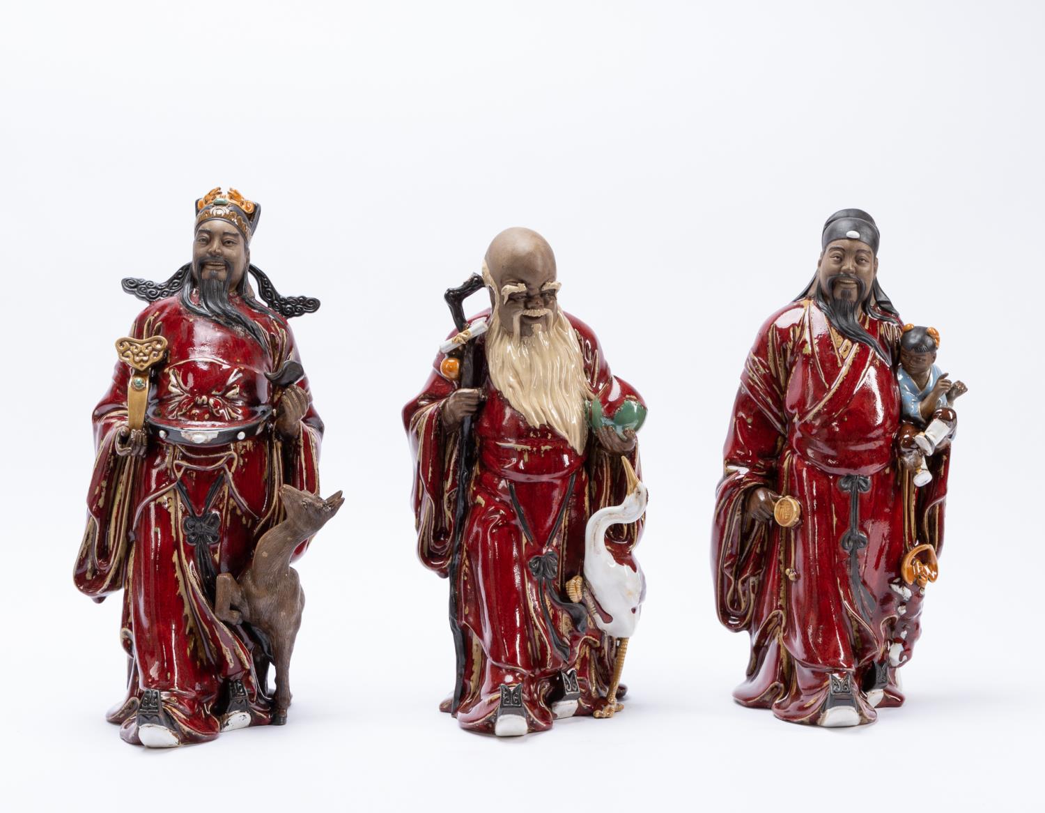 SET, THREE CHINESE SHIWAN SANG DE