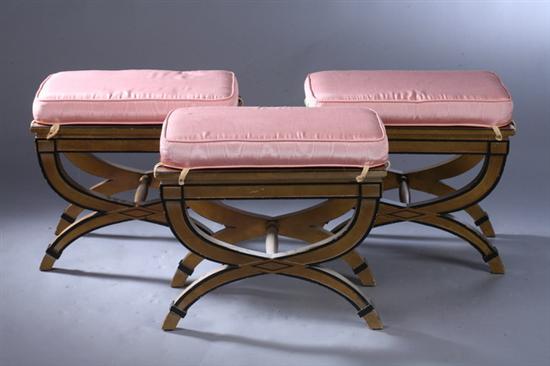 SET THREE REGENCY STYLE GILT WOOD