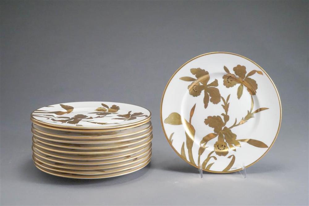 SET WITH 12 STOUFFER GILT IRIS