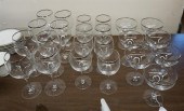 SET WITH 23 LENOX SILVER RIMME