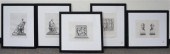 SET WITH FIVE CLASSICAL ENGRAV