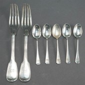 SET WITH FIVE ENGLISH SILVER D