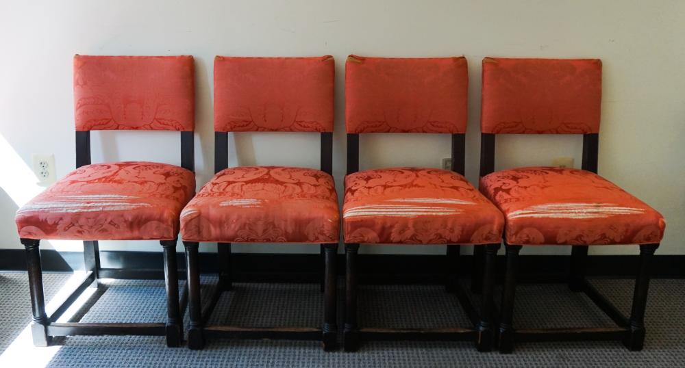 SET WITH FOUR BAROQUE STYLE OAK