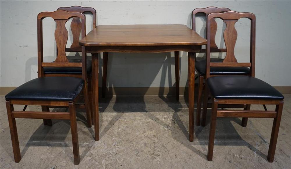 SET WITH FOUR FRUITWOOD FOLDING