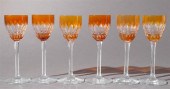SET WITH SIX BACCARAT AMBER-TO