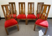 SET WITH SIX BURLWOOD AND FRUI